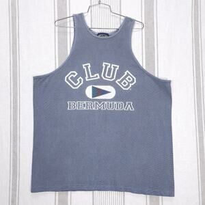 VTG 90s Single Stitch Hem Tank Top Shirt‎ Sz XL Top Bermuda Vacation Faded Beach